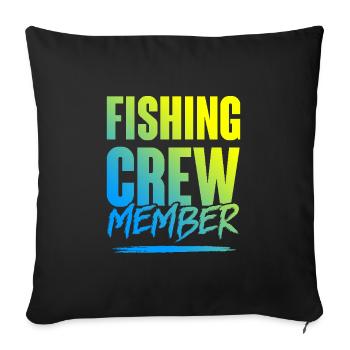 Fishing Crew - Sofa pillowcase 17,3'' x 17,3'' (45 x 45 cm) - black - Front
