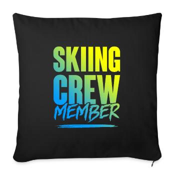 Équipe de ski - Housse de coussin décorative 45 x 45 cm - noir - Devant