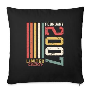 18th Birthday Gift Husband Original February 2007 - Sofa pillowcase 17,3'' x 17,3'' (45 x 45 cm) - black - Front