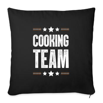 Cooking Team - Sofa pillowcase 17,3'' x 17,3'' (45 x 45 cm) - black - Front