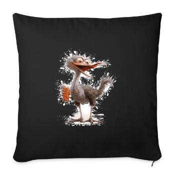 Strauss Beer Funny - Sofa pillowcase 17,3'' x 17,3'' (45 x 45 cm) - black - Front