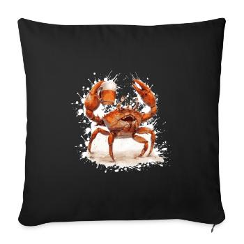 Crabe Crabe Bière Drôle - Housse de coussin décorative 45 x 45 cm - noir - Devant