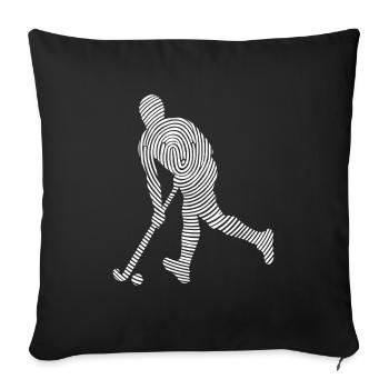 Feldhockey Hockey Fingerabdruck Hockeyspieler - Sofakissenbezug 45 x 45 cm - Schwarz - Vorne