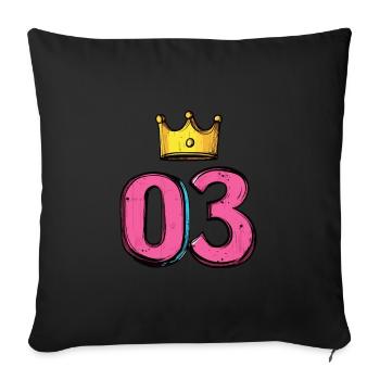 Couronne à 3 chiffres - Housse de coussin décorative 45 x 45 cm - noir - Devant