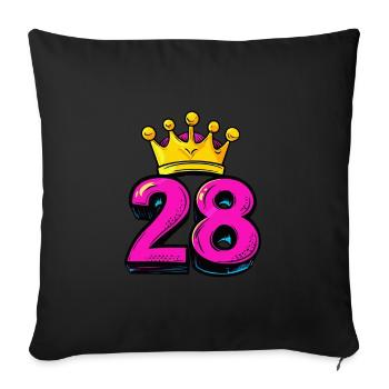 28 Number Krone - Sofa pillowcase 17,3'' x 17,3'' (45 x 45 cm) - black - Front