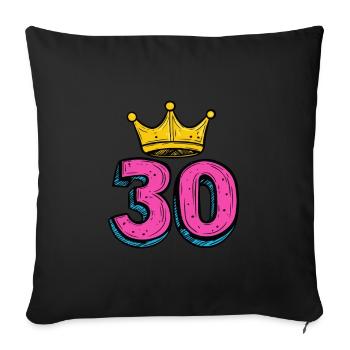Couronne à 30 chiffres - Housse de coussin décorative 45 x 45 cm - noir - Devant