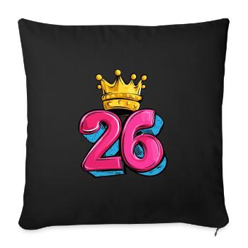 26 Number Krone - Sofa pillowcase 17,3'' x 17,3'' (45 x 45 cm) - black - Front