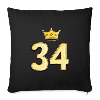 34 Number Krone - Sofa pillowcase 17,3'' x 17,3'' (45 x 45 cm) - black - Front