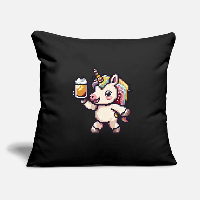 Einhorn Pixel Bier Sofakissenbezug 45 x 45 cm