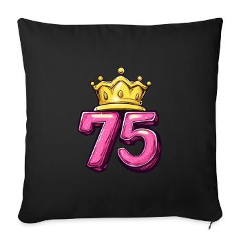 75 Number Krone - Sofa pillowcase 17,3'' x 17,3'' (45 x 45 cm) - black - Front