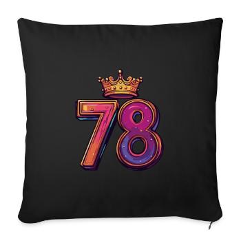 78 Number Krone - Sofa pillowcase 17,3'' x 17,3'' (45 x 45 cm) - black - Front