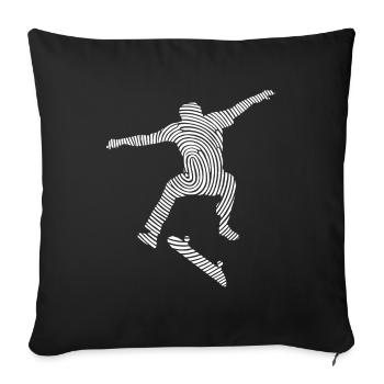 Skate Skater Skateboarder Fingerprint Skateboard - Sofa pillowcase 17,3'' x 17,3'' (45 x 45 cm) - black - Front