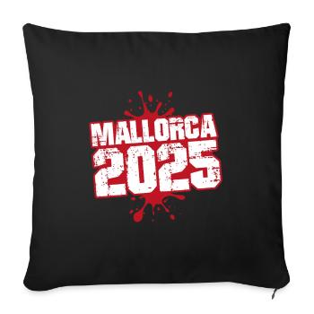 Mallorca 2025 Klecks - Sofa pillowcase 17,3'' x 17,3'' (45 x 45 cm) - black - Front