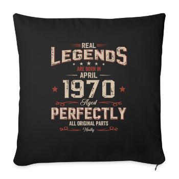55ème anniversaire cadeau mari légende avril 1970 - Housse de coussin décorative 45 x 45 cm - noir - Devant