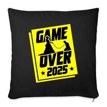Wedding Game Over 2025 Bachelor Party - Sofa pillowcase 17,3'' x 17,3'' (45 x 45 cm) - black - Front