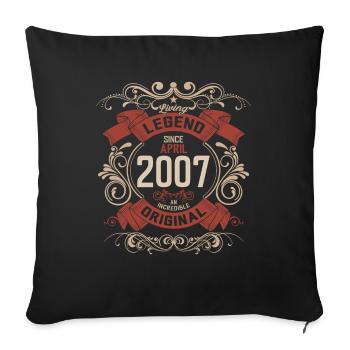 18. Geburtstag Geschenk Mann Vintage April 2007 - Sofakissenbezug 45 x 45 cm - Schwarz - Vorne