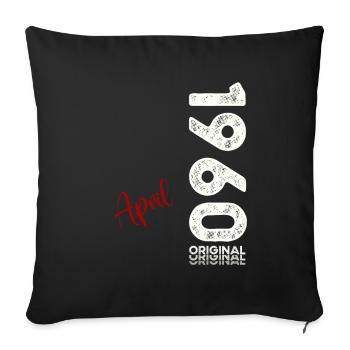 65th Birthday Original April Vintage 1960 - Sofa pillowcase 17,3'' x 17,3'' (45 x 45 cm) - black - Front
