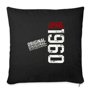 65th Birthday Original April Vintage 1960 - Sofa pillowcase 17,3'' x 17,3'' (45 x 45 cm) - black - Front