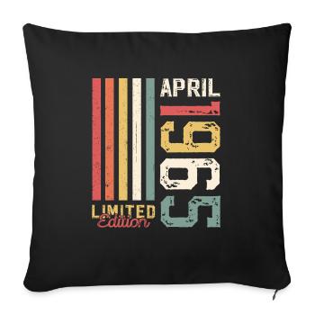60th Birthday Original April Vintage 1965 - Sofa pillowcase 17,3'' x 17,3'' (45 x 45 cm) - black - Front