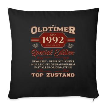 33. Geburtstag Geschenk Mann Oldtimer Mai 1992 - Sofakissenbezug 45 x 45 cm - Schwarz - Vorne