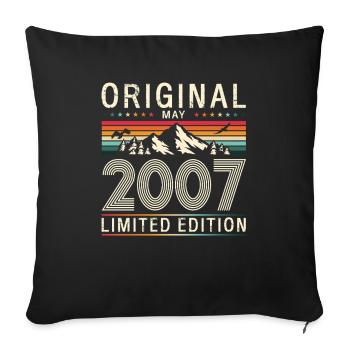 18. Geburtstag Geschenk Mann Original Mai 2007 - Sofakissenbezug 45 x 45 cm - Schwarz - Vorne