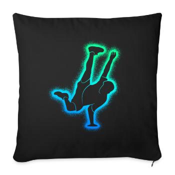 Breakdance Danse Breakdancer Enfants Breakdance - Housse de coussin décorative 45 x 45 cm - noir - Devant