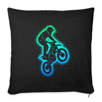 Dirt Bike Motorrad Dirtbike Kinder Motocross - Sofakissenbezug 45 x 45 cm - Schwarz - Vorne