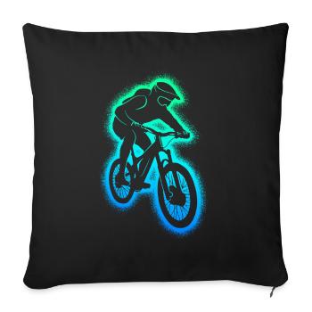 MTB Mountain Bike Downhill Men's Mountain Bike - Sofa pillowcase 17,3'' x 17,3'' (45 x 45 cm) - black - Front