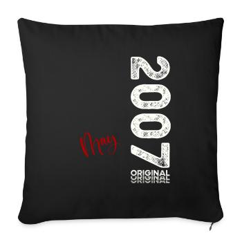 18. Geburtstag Geschenk Mann Original Mai 2007 - Sofakissenbezug 45 x 45 cm - Schwarz - Vorne