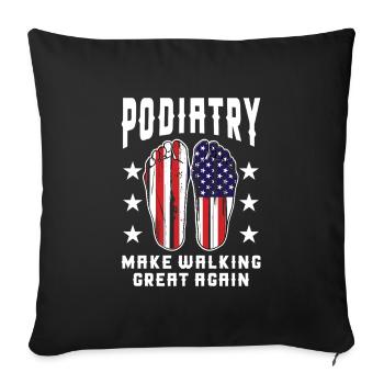 Make Walking Great Again Podologie Humour - Housse de coussin décorative 45 x 45 cm - noir - Devant