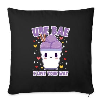 Ube Bae Sweet Love for Cream Fans - Sofa pillowcase 17,3'' x 17,3'' (45 x 45 cm) - black - Front
