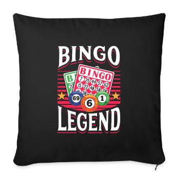 Bingo Legend for Bingo Players - Sofa pillowcase 17,3'' x 17,3'' (45 x 45 cm) - black - Front