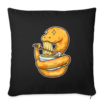 King python eating ramen - Sofa pillowcase 17,3'' x 17,3'' (45 x 45 cm) - black - Front
