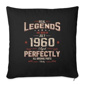 65th Birthday Original July Vintage 1960 - Sofa pillowcase 17,3'' x 17,3'' (45 x 45 cm) - black - Front