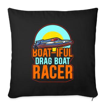 Boat-Iful Drag Boat Racer Speedboat Design - Housse de coussin décorative 45 x 45 cm - noir - Devant