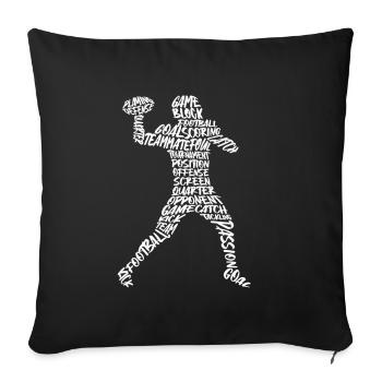 Football américain Typographie Enfants Garçons Hommes - Housse de coussin décorative 45 x 45 cm - noir - Devant