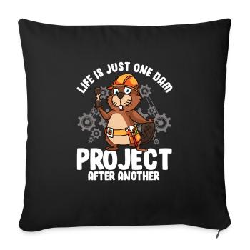 Cheeky beaver saying for beaver lovers - Sofa pillowcase 17,3'' x 17,3'' (45 x 45 cm) - black - Front
