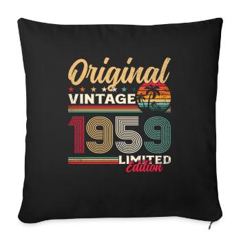 66th Birthday Original Vintage 1959 - Sofa pillowcase 17,3'' x 17,3'' (45 x 45 cm) - black - Front