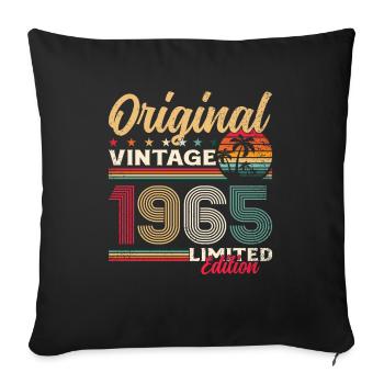 60th Birthday Original Vintage 1965 - Sofa pillowcase 17,3'' x 17,3'' (45 x 45 cm) - black - Front