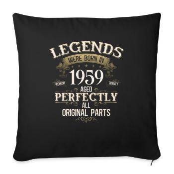 66th Birthday Original Vintage 1959 - Sofa pillowcase 17,3'' x 17,3'' (45 x 45 cm) - black - Front