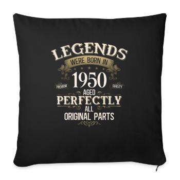 75th Birthday Original Vintage 1950 - Sofa pillowcase 17,3'' x 17,3'' (45 x 45 cm) - black - Front