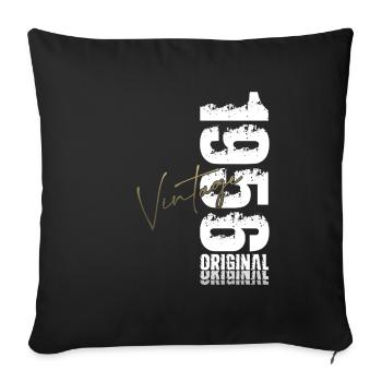 69ème Anniversaire Original Vintage 1956 - Housse de coussin décorative 45 x 45 cm - noir - Devant