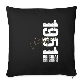 74th Birthday Original Vintage 1951 - Sofa pillowcase 17,3'' x 17,3'' (45 x 45 cm) - black - Front
