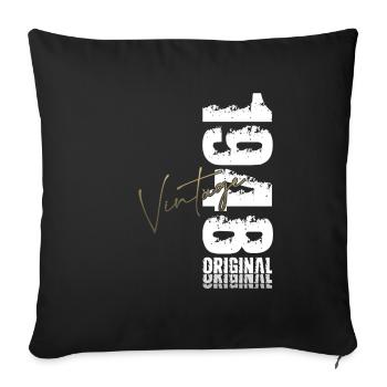 77th Birthday Legend Born in 1948 - Sofa pillowcase 17,3'' x 17,3'' (45 x 45 cm) - black - Front