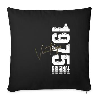 Légende du 55e anniversaire née en 1970 - Housse de coussin décorative 45 x 45 cm - noir - Devant