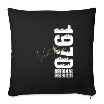 Légende du 55e anniversaire née en 1970 - Housse de coussin décorative 45 x 45 cm - noir - Devant