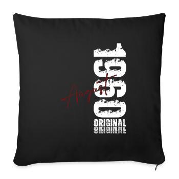 65th Birthday Legend August Born in 1960 - Sofa pillowcase 17,3'' x 17,3'' (45 x 45 cm) - black - Front