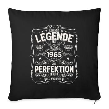 60th Birthday Legends August 1965 - Sofa pillowcase 17,3'' x 17,3'' (45 x 45 cm) - black - Front