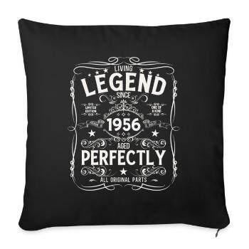 69ème Anniversaire Original Vintage 1956 - Housse de coussin décorative 45 x 45 cm - noir - Devant