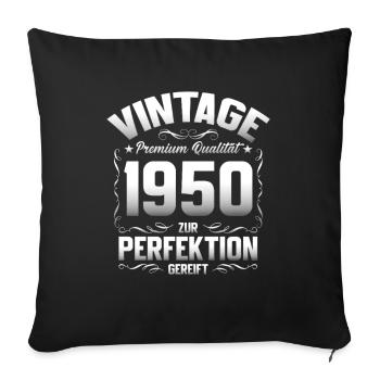 75ème Anniversaire Original Vintage 1950 - Housse de coussin décorative 45 x 45 cm - noir - Devant